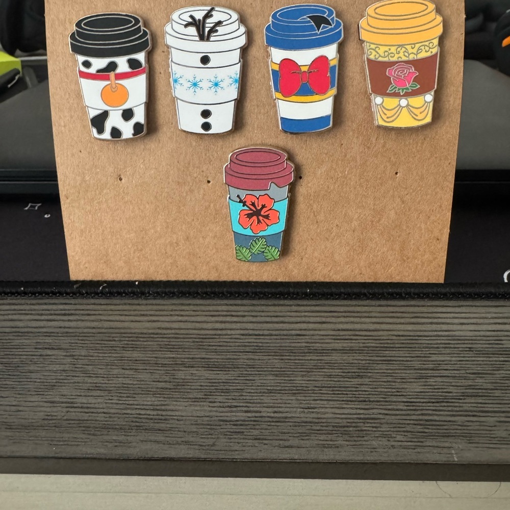 Disney Coffee Cup Pins Set
